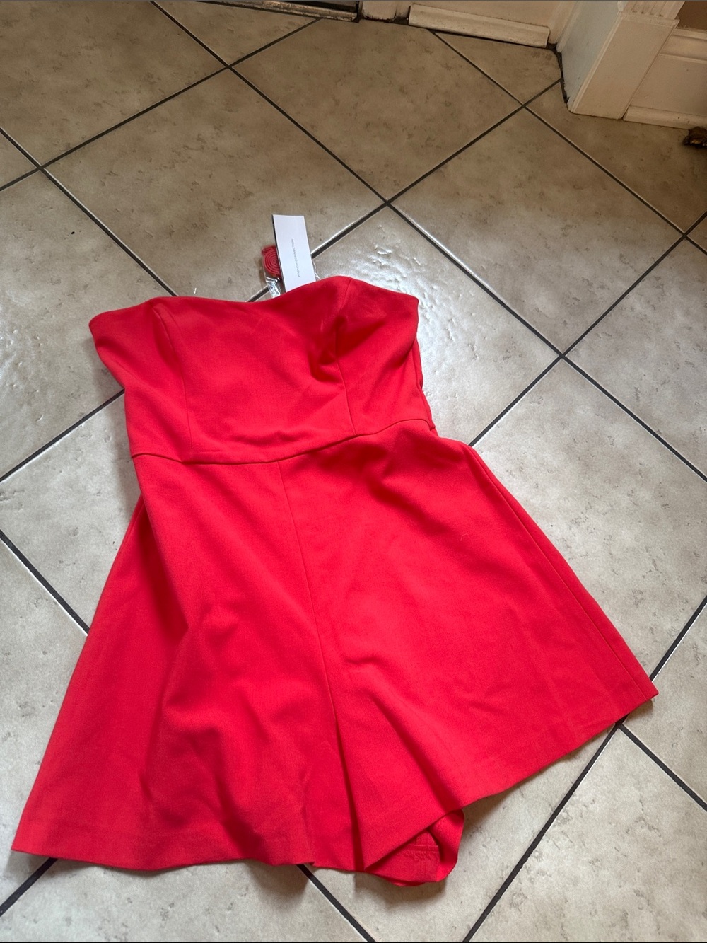 NWT French Connection Strapless Red Romper Size 8